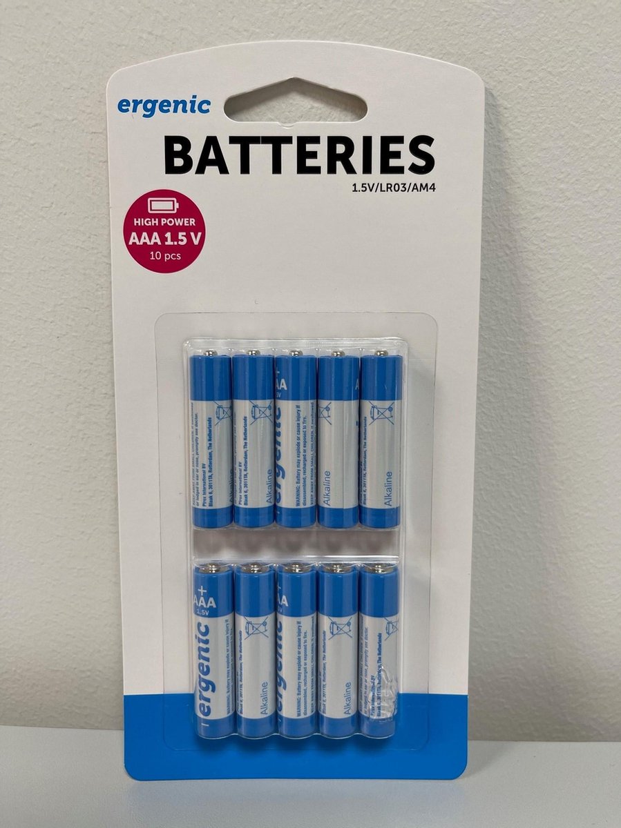 Ergenic batterijen 10 pack AAA 1.5v