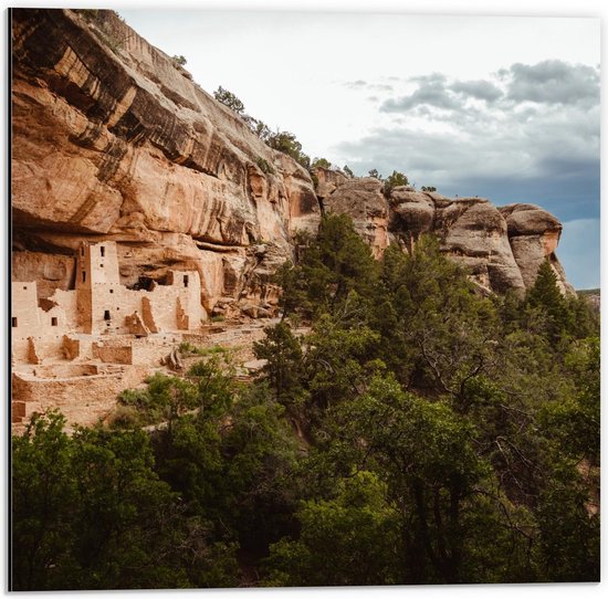 Dibond - Mesa Verde National Park - Amerika - 50x50cm Foto op Aluminium (Met Ophangsysteem)