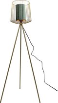 MaxxHome Stalamp - vloerlamp - 133 cm - E27 LED - 40W - goudkleurig - velvet