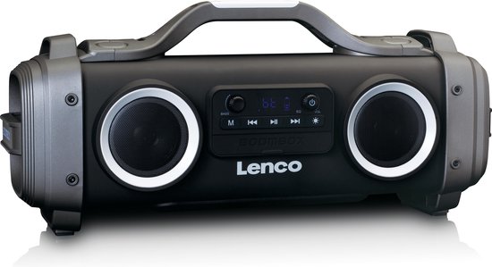 Lenco SPR-200BK - Bluetooth Speaker Draadloos - Splashproof - Zwart | bol