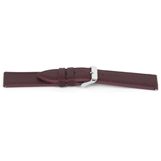 Horlogeband H722 Bordeaux Rood H79 Leder 22x20mm