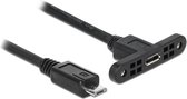 Delock Kabel USB 2.0 Micro-B aansluiting voor inbouw > USB 2.0 Micro-B stekker 25 cm