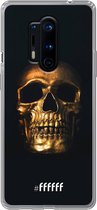 OnePlus 8 Pro Hoesje Transparant TPU Case - Gold Skull #ffffff