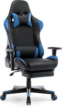 MILO GAMING Rally M2 Gaming Stoel - Game Stoel met Voetensteun - Gaming Chair - Zwart met Blauw