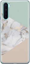 OnePlus Nord hoesje - Marmer pastel mix - Soft Case Telefoonhoesje - Marmer - Multi