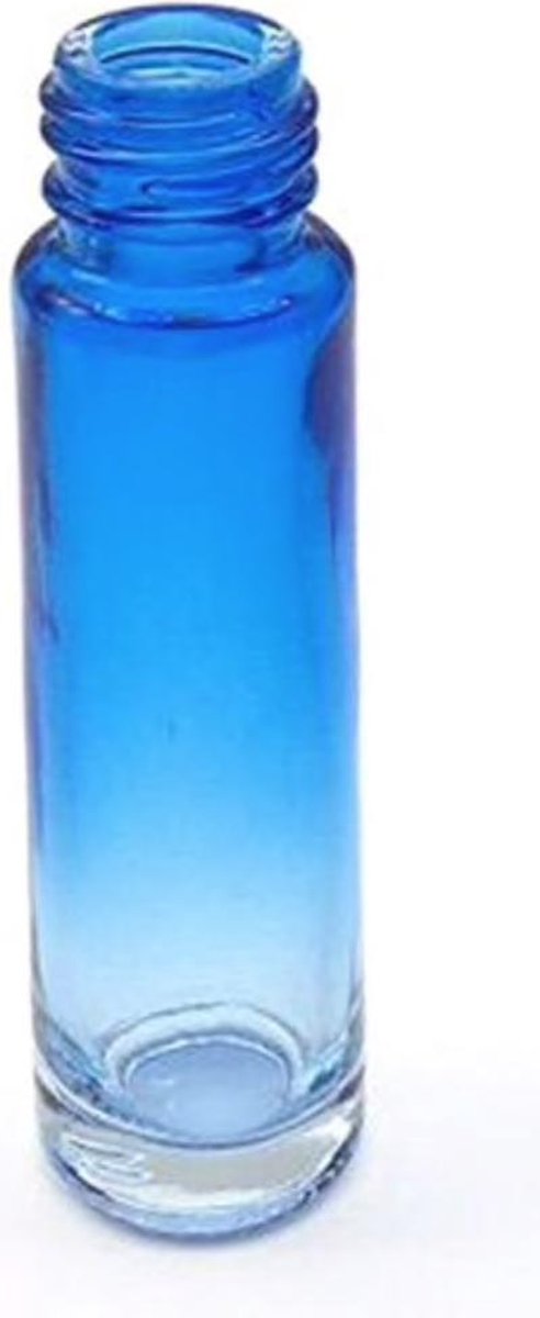Blauw (ombre) langwerpig pipetflesje van glas - 10 ml - prijs per stuk - aromatherapie
