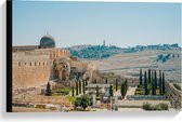 Canvas  - Jeruzalem - Isral - 60x40cm Foto op Canvas Schilderij (Wanddecoratie op Canvas)