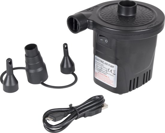 Elektrische pomp - Oplaadbaar - USB - 4000 mAh - 250ltr/min - Zwart |  bol.com