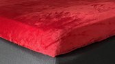 hoeslaken - 2 persoons - tot 23 cm matras dikte - onbeschrijfelijk zacht - ademend - comfortabel - topper - matras - microflanel - 160x200 -  180x200 - rood