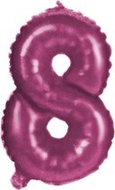 Tom Folieballon Cijfer 8 Junior 35 Cm Roze