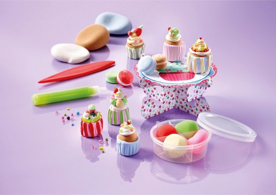 Totum Cupcake Factory knutselkoffer bakkerij - creatief speelgoed cupcakes en macarons foam dough - Totum