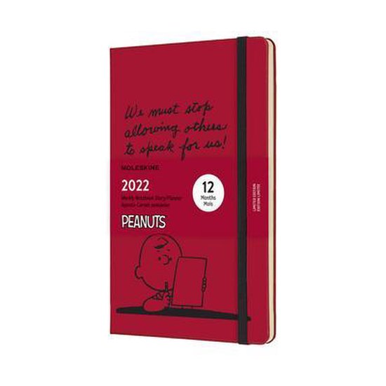 Moleskine 2022 Peanuts Weekly Planner, 12m, Large, Scarlet Red, Hard Cover (5 X 8.25)