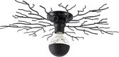 QAZQA forest - Landelijke Plafondlamp - 1 lichts - Ø 60 cm - Zwart - Woonkamer | Slaapkamer | Keuken