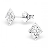 Aramat jewels ® - 925 sterling zilveren oorbellen ruit kristal