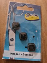 3 Knopen zwart Sorbo