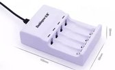 Batterijoplader met 8 Oplaadbare Batterijen - 4 x AA - 4 x AAA