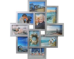 Fotolijst - Henzo - Holiday Gallery - Collagelijst voor 10 foto's - Fotomaat 10x15 cm - Zilver