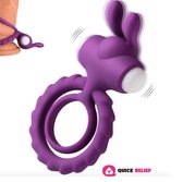 Quick Relief Duo Rabbit Vibrator™ - Cockring - Cock Ring Vibrerend - Penis Ring - Sex Toys voor Mannen en Vrouwen - Verstelbaar - Siliconen