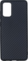 Carbon Softcase Backcover Samsung Galaxy S20 Plus hoesje - Zwart
