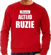 Rode foute Kersttrui / sweater - Kerst is altijd ruzie - heren - Kerstkleding / Christmas outfit 2XL