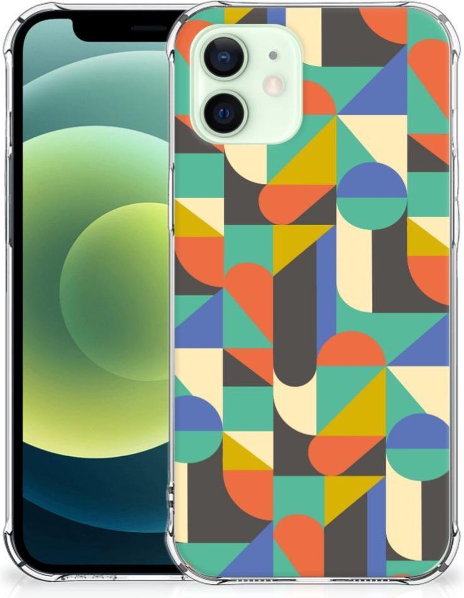 iPhone 12 Mini Doorzichtige Silicone Hoesje Funky Retro