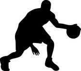 Stickerheld - Basketbal Kinderkamersticker - Sport - Baseball - Zwart - 42x50cm