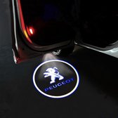 Peugeot – Deur Logo Projector – Draadloos – Universeel – 3D Laser – Led Licht – Autostyling - Interieurstyling - 6 AAA-batterijen inbegrepen