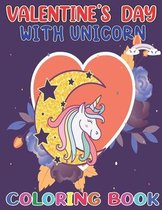 Valentines Day with unicorn coloring book