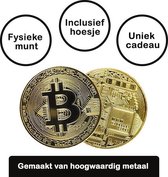Bitcoin munt met hoesje  - Crypto - Cryptocurrency - Goud