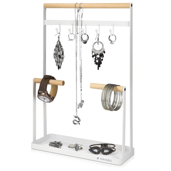 Sieradenstandaard kettinghouder - Hoog metaal en hout Organizer Display  Hanger om... | bol.com