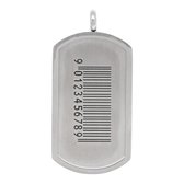 IXXXI Men pendant / hanger voor aan een ketting barcode zilverkleurig staal