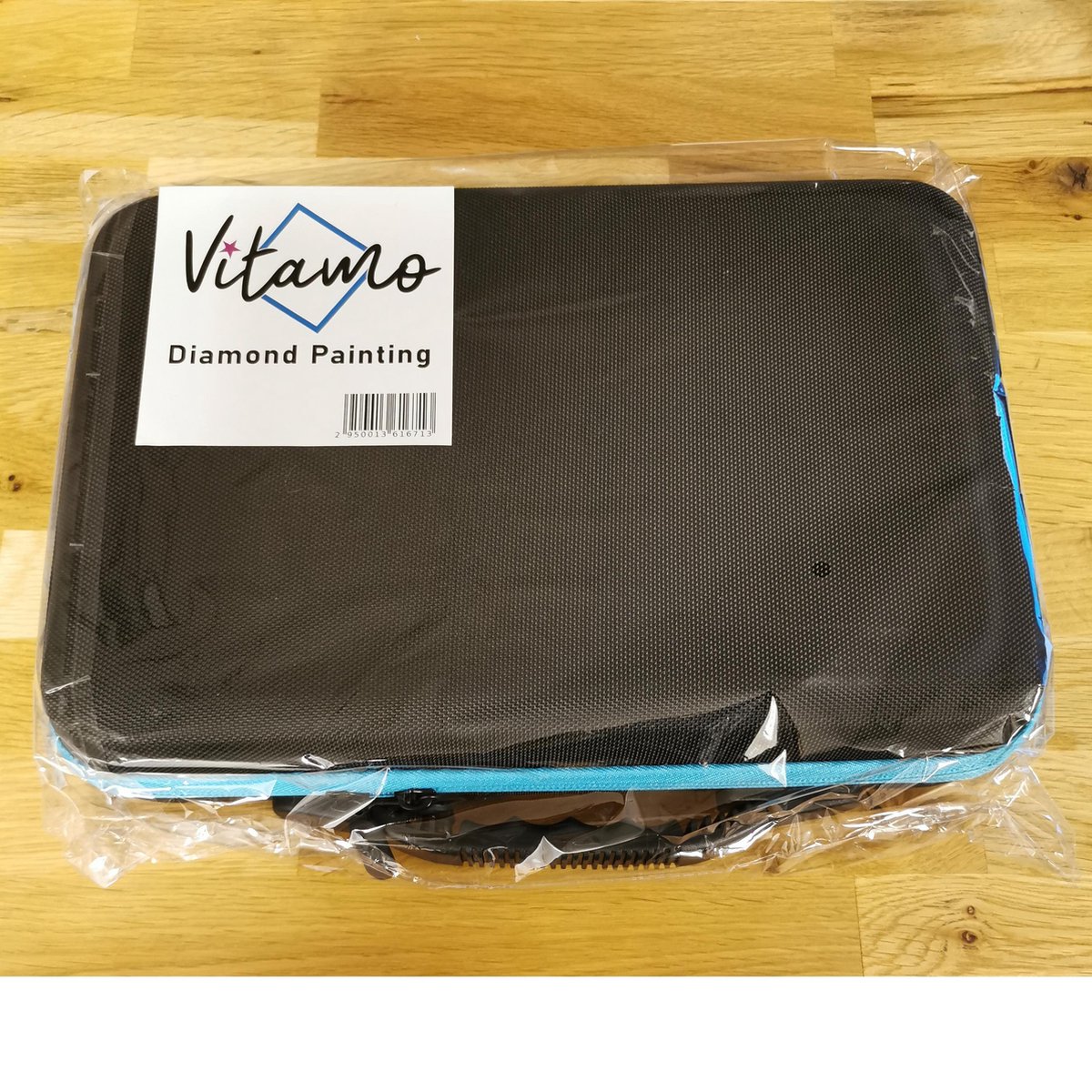 Vitamo™ Premium Diamond Painting Opbergkoffer met 60 Ruime Sorteerpotjes en Opbergvak + Gratis Stickers - Opbergdoos - Sorteerdoos - Schroefdop Potjes - Steentjes Sorteren - 32x22,5x7cm - Blauw — afbeelding 6