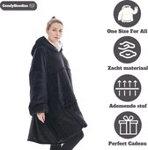 Levoxo - Hoodie Deken – Deken Met Mouwen Voor Volwassenen – Sherpa Fleece – Plaid – Hoodie Blanket – One Size – Voor Mannen en Vrouwen – Zwarte