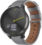 Leer Smartwatch bandje - Geschikt voor  Garmin Vivomove HR bandje leer - grijs - Horlogeband / Polsband / Armband