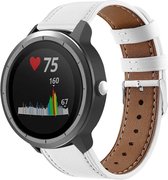 Leer Smartwatch bandje - Geschikt voor  Garmin Vivoactive 3 bandje leer - wit - Horlogeband / Polsband / Armband
