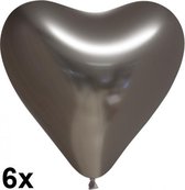 Chrome hart ballonnen Antraciet / Space Grey, 6 stuks, 30cm