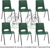 King of Chairs -Set van 6- Model KoC Samantha groen met zwart onderstel. Stapelstoel kuipstoel vergaderstoel tuinstoel kantine stoel stapel stoel kantinestoelen stapelstoelen kuips