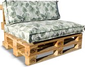 In The Mood Collection Palletkussens - L120 x B80/40 cm x H12 cm - Palmbladeren - Groen