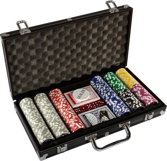 Thumbnail van een extra afbeelding van het spel Miadomodo Pokerset - Pokerkoffer met Poker Fiches - Poker - Pokerset 300 Chips - Zwart