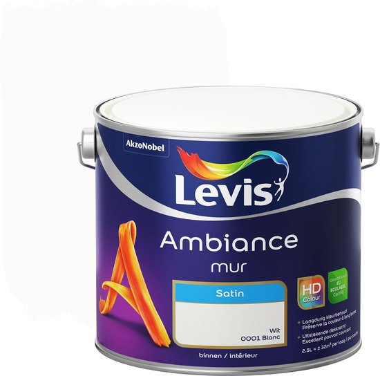 Levis Ambiance Muurverf - Satin - Wit - 2.5L