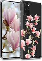 kwmobile telefoonhoesje voor Samsung Galaxy S20 Plus - Hoesje voor smartphone in poederroze / wit / transparant - Magnolia design