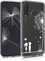 kwmobile telefoonhoesje voor Huawei P30 Lite - Hoesje voor smartphone in wit / transparant - Paardenbloemen Liefde design