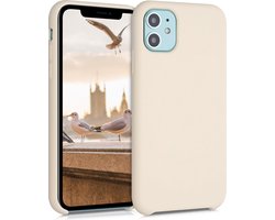 coque de téléphone kwmobile pour Apple iPhone 11 - Coque avec revêtement en silicone - Coque pour smartphone en blanc ivoire