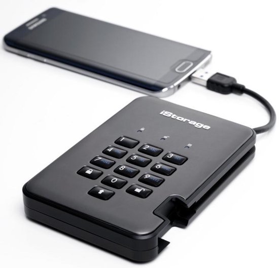 iStorage diskAshur Pro2 SSD - externe harde schijf - 128 GB - SSD - Cijfercode - Zwart - Grafiet van Merkloos — afbeelding 5