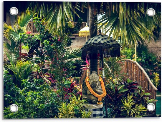 Tuinposter – Hotel Chiang Mai Tuin - 40x30cm Foto op Tuinposter  (wanddecoratie voor buiten en binnen)