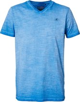 Petrol Industries - Heren Gemêleerd V-hals t-shirt - Blauw - Maat XL