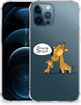Hoesje Bumper iPhone 12 | 12 Pro Telefoon Hoesje met doorzichtige rand Giraffe
