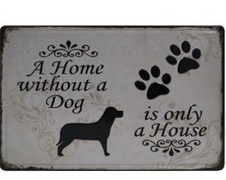 Wandbord – Hond - Dog - Huis  - Vintage - Retro -  Wanddecoratie – Reclame bord – Restaurant – Kroeg - Bar – Cafe - Horeca – Metal Sign – 20x30cm