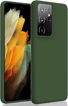 HB Hoesje Geschikt voor Samsung Galaxy S21 Ultra Groen - Siliconen Back Cover