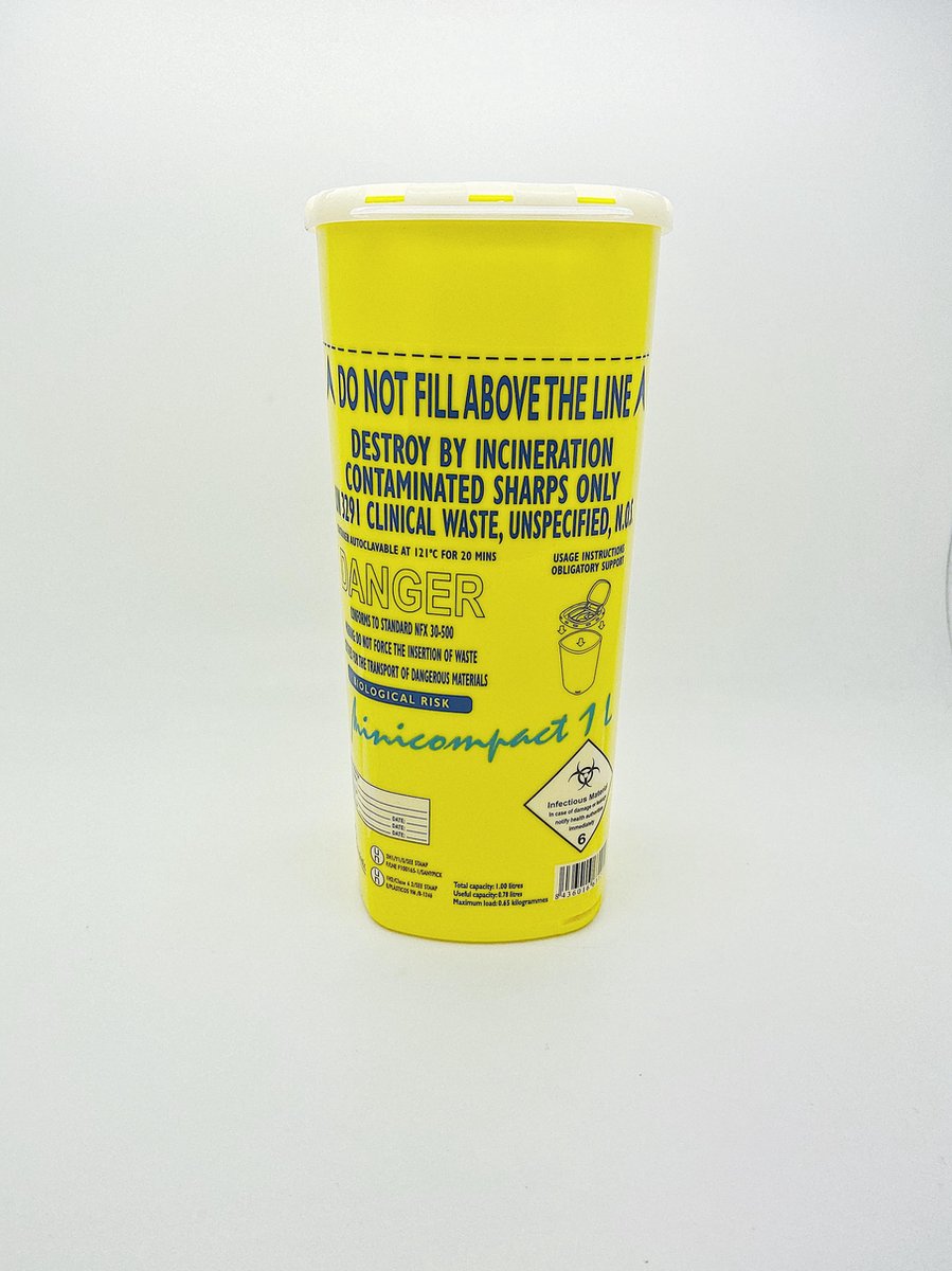 Sanypick Minicompact Naaldencontainer 1 Liter - 10 stuks